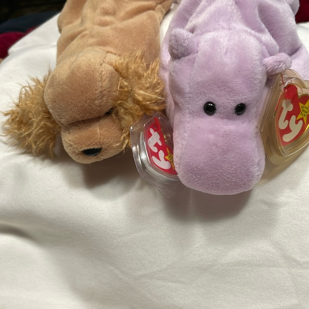 Hippo & cocker spaniel, beanie babies